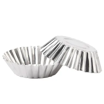 10vnt Cupcake Liner Nonstick Ripple Aliuminio Lydinio Kiaušinių Tortų Kepimo Formą Taurės Blynai Virtuvė Cupcake Atvejais Torto Formos
