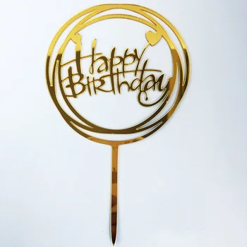 10vnt/set Aukso Rožinė Happy Birthday Cake Toppers Akrilo Gimtadienio Tortas Topper Vaikams Gimtadienio Tortas Dekoravimo, Kūdikių Dušas