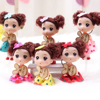 12cm Animacinių filmų Keychain Pliušinis Lėlės Modelį, Vaikai, Guminiai Žaislai, Modeliavimas Mados Princesė Merginos Gimtadienio Dovana Žaislas Lėlės Kūno