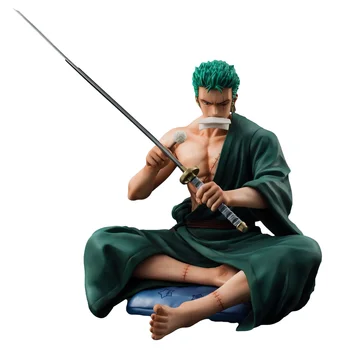 17cm Japonijos Anime Pav Roronoa Zoro Statulėlės, Gatavų Prekių PVC Sėdi Versija Statulėlės Kolekcijos Modelis Žaislai Figura