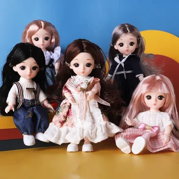 17cm super cute lėlės mergaitė princesė ubierz žaislas bjd doll gimtadienio dovana