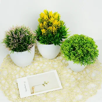 1Pc Žalia Dirbtinių Augalų Vazoninių Namų Dekoro Bonsai Netikrą Gėlių Succulents Žolės Vazoninių Balkono Apdaila Viešbučio Sodas Ornamentu