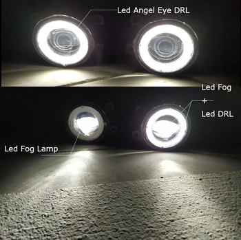 2 vnt Automobilių Objektyvas LED Rūko Žibintai Angel Eye DRL Dienos Runinng Šviesos Lempa 
