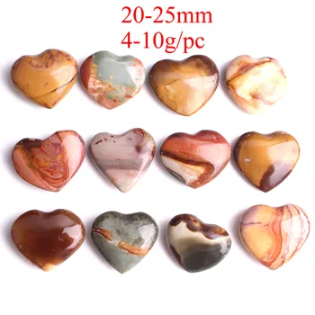 20-25mm Natūralaus Poliruoto Meilės Polichrominės Jasper Širdies Vandenyno Akmens Širdies Formos Pakabukas Brangakmenių Karoliai Reiki Gydymo Dovana
