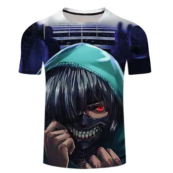 2021 m. Vasarą Naujas Vyrų T-shirt Tokijo Pabaisa marškinėliai Kraujo Anime Trumpas Rankovėmis Teroro Marškinėlius Juokinga 3d Spausdinimo Atsitiktinis Vyrų Viršūnės