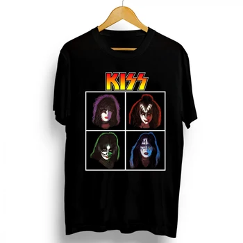 2021 Naujas Mados Kiss Rock Band Laišką Plakatas vyriški T-Shirt Grafikos Juokinga Atsitiktinis trumpomis Rankovėmis Apvalios Kaklo Marškinėliai, Hip-Hop Tees