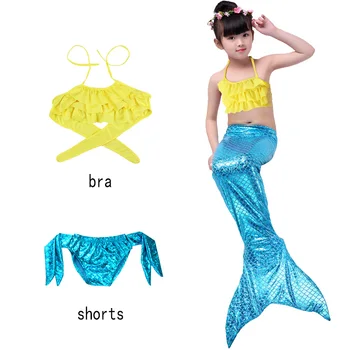 2021 Naujų Vaikų Mergaičių Undinėlės Uodegos Peleko maudymosi kostiumėlį Bikini Maudymosi Kostiumą, Suknelę Šalies Vaikų Drabužių Plaukti Cosplay Kostiumas 4-12y