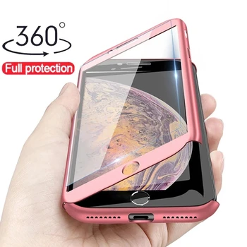 360 Visas Dangtelis Apsaugos Telefono Atveju, Huawei P20 Pro 30 Lite P40 Lite E P Smart 2019 Z Plius Y5P Y6P Y7P 2020 m. Su Stiklo Atveju
