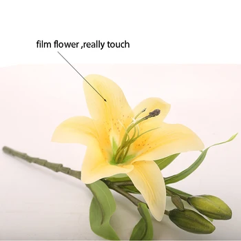 38cm Dirbtinių Gėlių Kino Lily 1 Galva Padirbtų Augalų Puokštė Dekoracija Namuose Vestuvių Viešbutis Lentelė Langų Apdailos Reikmenys