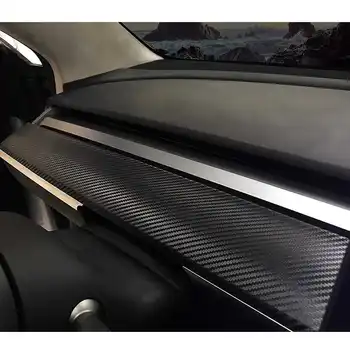 3D Anglies Pluoštas, Vinilas, Mediena Wrap Automobilio Salono prietaisų Skydelio Lipdukai Automobilio Lipdukas Reikmenys Tesla Modelis 3