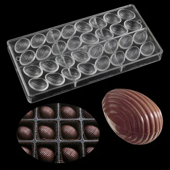 3D Kiaušinių Rutulio formos Velykų Polikarbonato Šokolado Pelėsių 