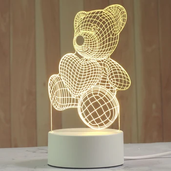 3D LED Nakties Šviesos Romantiškos Meilės Lempos širdelės formos Balionas Akrilinis Dekoratyvinis Stalo Lempa Valentino Diena Brangioji Žmonos Dovana