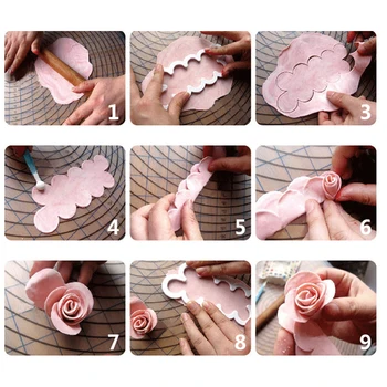 3PCS/Set Rose Gėlės Žiedlapis Formos Pjoviklis Minkštas Pyragas Cukraus Pasta Apledėjimo Pjovimo Įrankis, Kepimo Priedai Tortas Dekoravimo Pelėsių