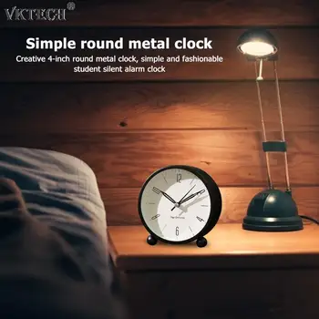 4 colių Turas Stalinis Laikrodis Silent Išjungti Šviesos Skaitmeninis Laikrodis-Žadintuvas su Nakties iš lengvo Metalo Stalo Laikrodis Namų Miegamojo Puošimas