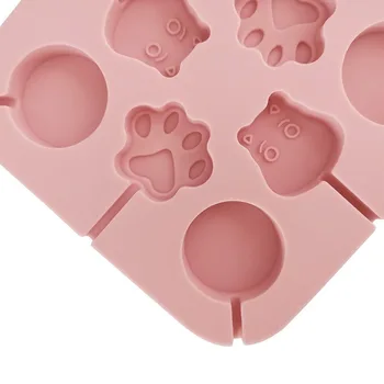 4 Rūšių Pelėsių Lollypops Rožinė Silikono Formos Animacinių filmų Saldainis Šokoladiniai Saldainiai, Pelėsių Tortas Dekoravimo Konditerijos Kepimo