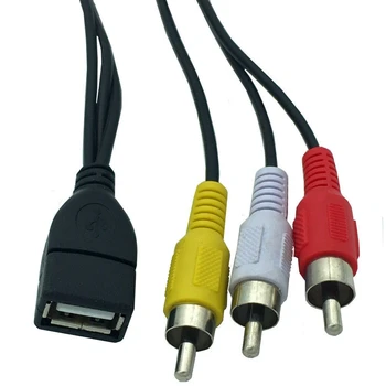 5 pėdų/1.5 m USB Female į 3 RCA Male Garso Keitiklis, Vaizdo garso / vaizdo (A/V Kabelis, vaizdo Kameros Adapteris, USB, RCA Kabelis, AV-Port TV Box