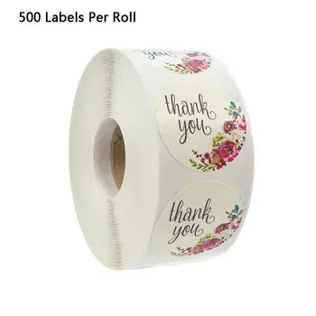 500pcs/roll Gėlių Drugelis Ačiū Lipdukas Antspaudas Etiketės Scrapbooking Kalėdų R7RC
