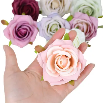 5vnt 7cm Šilko Dirbtinių Rožių Žiedai, Rožių Gėlių Galvos Vestuves Namų Puošybai Netikrą Gėlių Dirbtinių Rožių Vainikas 
