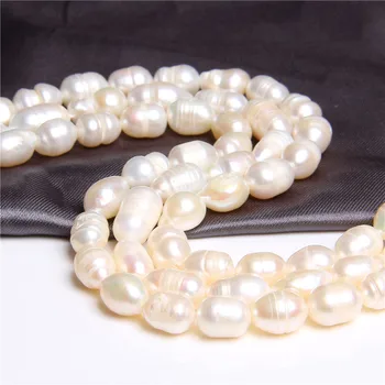 7-8mm Gamtos nekilnojamojo ryžių, bulvių juostelės ovalo gėlavandenių perlų karoliukų gija prarasti mėtyti perlų karoliukai tiekimo papuošalai todėl moterys 