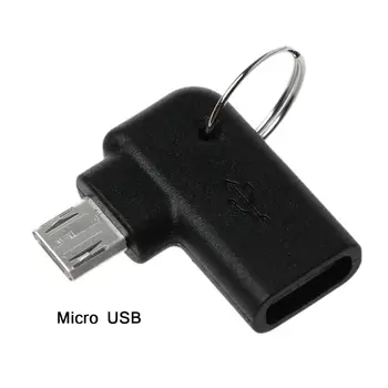90 Laipsnių C Tipo moterį, Micro USB Vyrų Įkrovimo Keitiklio Jungties Adapteris, skirtas 