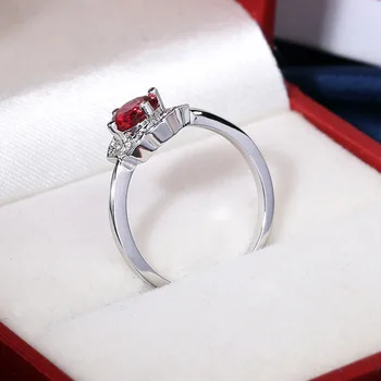 925 Silve Princesė Žiedas Moterims Žiedas raudonas Cirkonis Skaidrus Kilnus Dalyvavimo Šalies bižuterijos Papuošalų Mergina Dovana