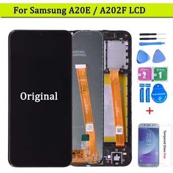 AAA++Originalus Samsung Galaxy A20e LCD Ekranas Jutiklinis Ekranas skaitmeninis keitiklis Asamblėjos A202 A202F Pakeisti į 