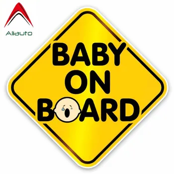 Aliauto Saugos Dėmesio Ženklas Gražių Automobilių Lipdukas Aukštos Kokybės Cry Baby on Board PVC Saulės Decal Priedai,15cm*15cm