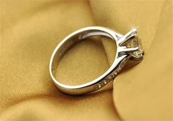 Amžinybės 1 Karatas Vestuvinį Žiedą, Originalus 925 Sterlingas Sidabro Kubinių Zirconia Akmenys, Žiedai Moterims Aukštos Kokybės Bauda Papuošalai RY11