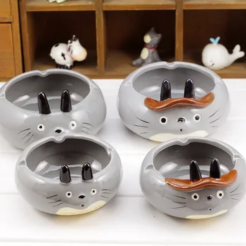 Anime Cartoon Veiksmų Skaičius, Spausdinti Totoro Katė Keramikos Pilka Kūrybos Rūkalių Puikus Peleninę Rūkymo Reikmenys Lėlės Apdailos