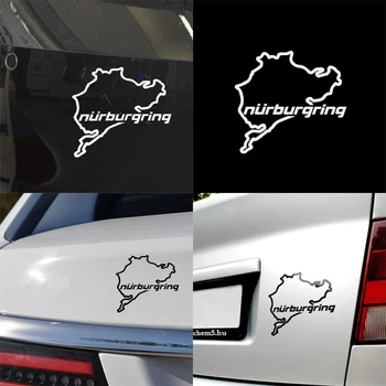 Automobilių Stiliaus Lenktynių Kelių Lenktynių Nurburgring Kūrybinių Mados Universalus Langų Lipdukai, Balta/Juoda