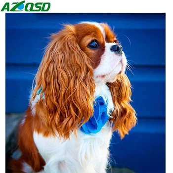 AZQSD Diamond Tapybos Šuo Diamond Siuvinėjimo Gyvūnų Mosia 5d Pasidaryk pats Rankdarbiams Nuotrauką Strazdų Visiškai Gręžimo Kryželiu
