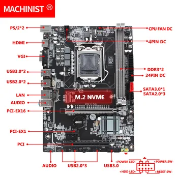 B75 darbastalio plokštė nustatyti kit LGA 1155 su Intel I3 3220 procesorius 16G(2*8G) DDR3 RAM atminties Mico-ATX pci-e 2.0 M. 2 NVME