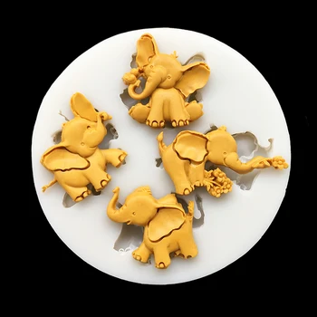 Baby Dramblys Silikono Sugarcraft Pelėsių Keksiukų Kepimo Šokolado Pelėsių Minkštas Tortas Dekoravimo Įrankiai