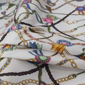 Balta apačioje spalvinga grandinės spausdinti grynos medvilnės audinio marškinėliai ткань хлопок ткани tissu afrikos telas tela