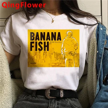 Bananų Žuvų marškinėlius moterų 2021 streetwear spausdinti derliaus tumblr vasaros top marškinėliai ulzzang kawaii