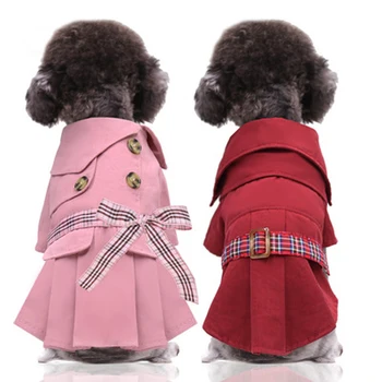 Britų Stiliaus Pet Drabužiai Švarkelis, Paltai Šunų Kostiumai Sijonas Šuo Suknelė Drabužius Maži Šunys, Katės Mažylių Porų Drabužiai
