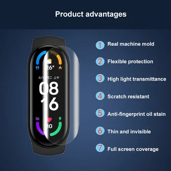 Composite Ekrano Apsauginės plėvelės, Už Xiaomi Mi Juosta 6 Smart Watch Ekrane TPU Minkštas Filmas Pilnas draudimas apsaugos Xiaomi Juosta 6
