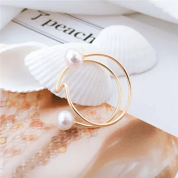 DAIMI Paprastas Ir Universalus 14k Auksu Gėlavandenių Perlų Žiedas Moterų korėjos Stiliaus Asmenybę, Mados Žiedas Papuošalai