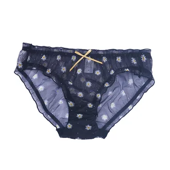 Daisy Spausdinti Moterų Skaidrus Tuščiaviduriai Iš Seksuali Pagunda Thong Besiūlės Kelnaitės Mados Moterų Nėriniai Sekso Trumpikės Miego Underwears