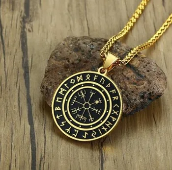 Derliaus Viking Kompaso Simbolis Aukštos Kokybės Metalo Pakabukas Karoliai Vyrų Klasikinio Punk Amuletas Papuošalai