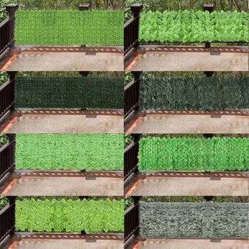 Dirbtinis Gebenės Lapų Dirbtinės Ivy Atrankos Rolls Žalias Lapas Privatumo Tvora, Gyvatvorių Atrankos Žalias Lapas Privatumo Tvora, Sodas 1x3M
