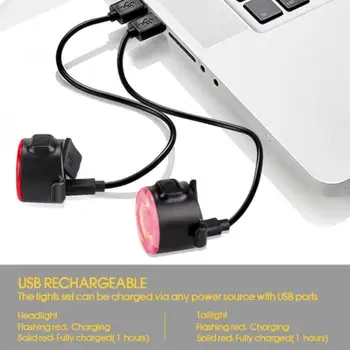 Dviračio Galinis Žibintas USB Įkrovimo IPX6 Vandeniui Dviračio Šviesos MTB Šalmas Pakuotės Maišelis Uodegos Šviesos 6 Modelis užpakalinis žibintas Dropshipping