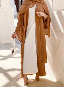 Eid Atidaryti Abaja Dubajus Turkijos Musulmonų Suknelė, Hijab Paprasto Abayas Moterims arabų Ramadanas Islamas Caftan Kaftan Skraiste Djellaba Femme