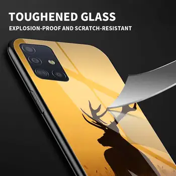 Elnių Medžioklė Camo Stiklo Telefono dėklas Samsung Galaxy A50 A51 A71 A70 A31 A21s A40 M31 M51 A41 A30 A10 A91 A52 A72 5G Dangtis
