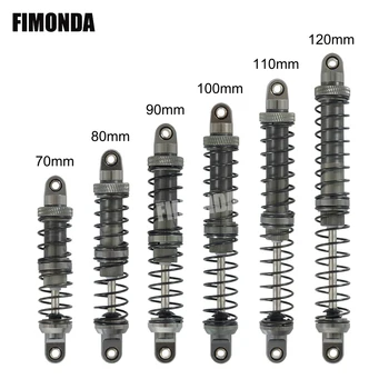 FIMONDA 4PCS 1/10 RC Vikšriniai Metalo Sukrėtimų Pilka 70mm 80mm 90mm 100mm 110mm 120mm už SCX10 Wraith RR10 TRX4 TRX6 ABSiMA Sherpa