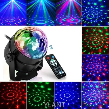 Garso Aktyvuotas Sukasi Diskoteka Kamuolys DJ Šalies Apšvietimas 3W LED RGB LED Scenos Šviesos Kalėdų, Vestuvių Garso Šalies Šviesos 7 Spalvų