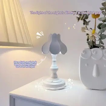 Gėlių LED Stalo Lempa Studentų Miegamasis Kambarys Apšvietimas, USB Jungiklis Lempa Akių Apsauga Retro Lentelė Šviesos Lapų Naktį Šviesos
