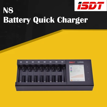 ISDT N8 8 Slots AAA AA Baterijos, Įkrovikliai LCD Ekranas Smart baterijos, Greitas Įkroviklis LiIon/LiHv/LiFe/NiMh/NiCd/NiZn