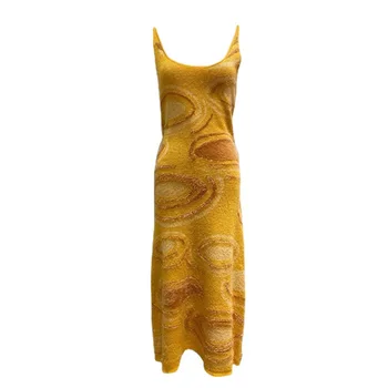 JESSIC 2021 Naują Stilių Moterų Asmenybės Dizaino Whirlpool Megzti Kaklaraištis-dažų Sling Bag Klubo Suknelė, Ilgas Sijonas Moterims
