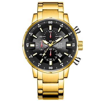 KAT-WACH Chronograph Vyrų Sportas Žiūrėti Vyrų Laikrodis Aukso 50M atsparumas Vandeniui Vyrų Riešo žiūrėti Relogio Masculino 2021 Nerūdijančio Plieno